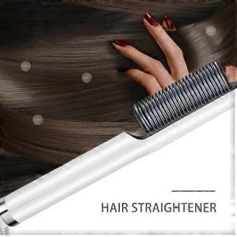 Hair Straightener Brush Tourmaline Ceramic Fast Heating AntiScald Comb Dual Voltage Green