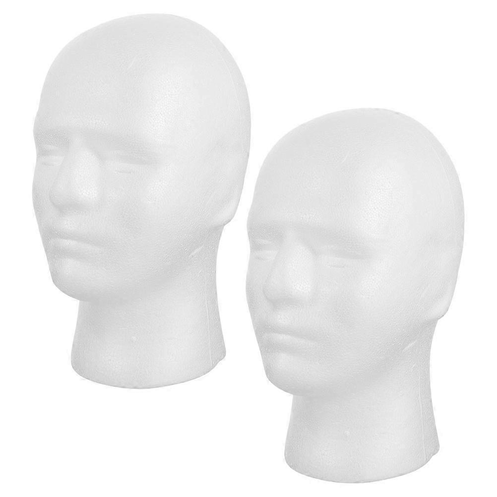 Lightweight White Mannequin Head Pair