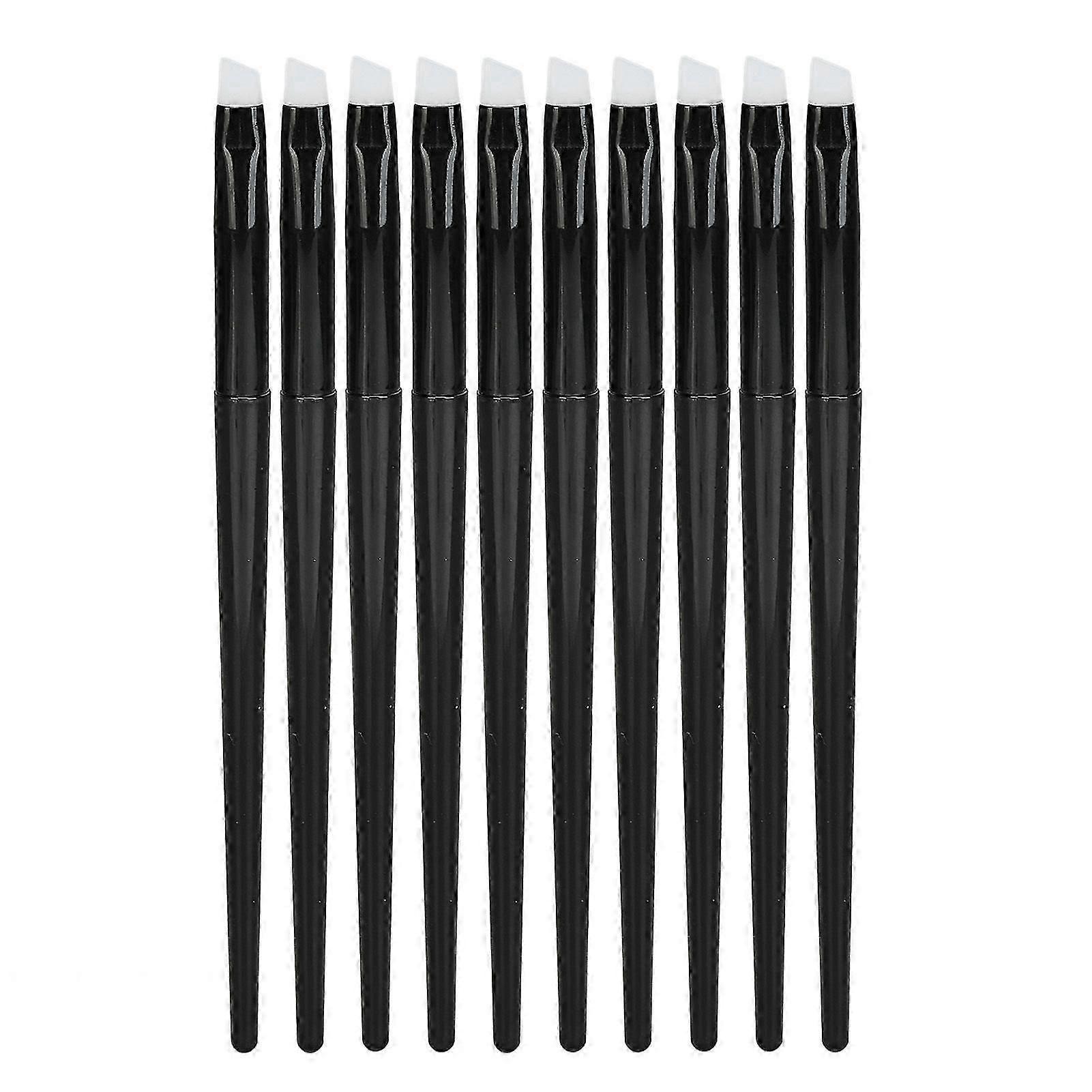 10pcs Eye Brush Angled Eyebrow Brush Silicone Eyebrow Liner Eyeshadow Precise Application Eye Makeup Tool intelligence