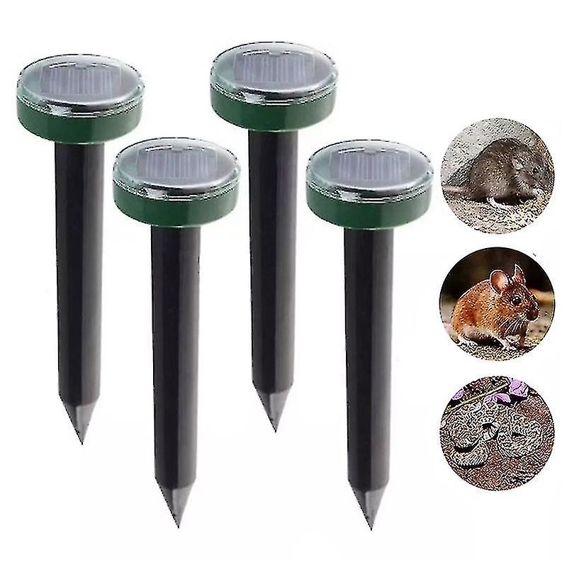 4pcs Ultrasonic Mole Repellent Solar Powered Deterrent Repellent Repeller