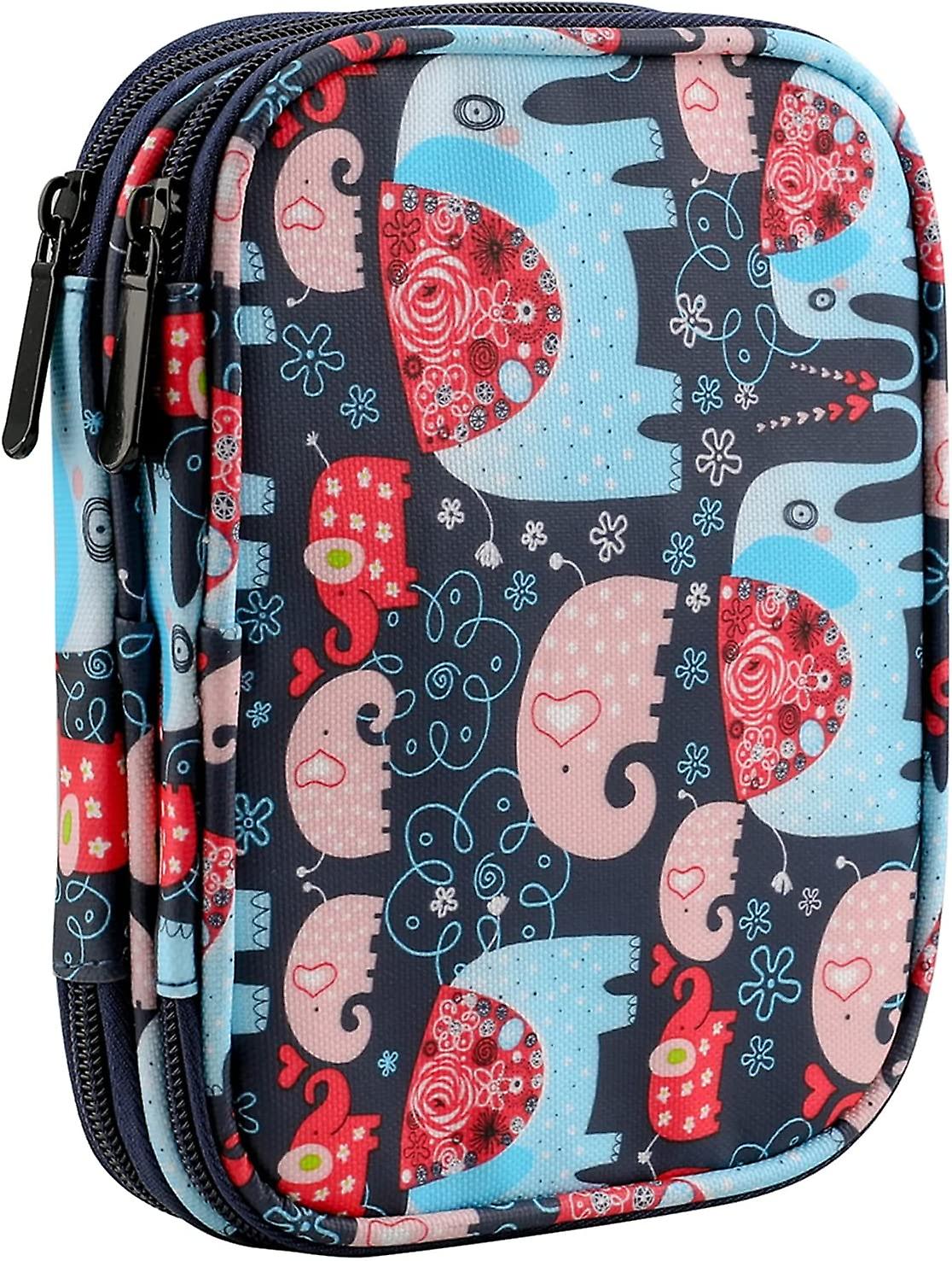 Crochet Hook Storage Case - Empty - For Interchangeable Circular Needles & Ergonomic Crochet Hooks - Storage Bag for Crochet Hooks - Elephant 18 x 14