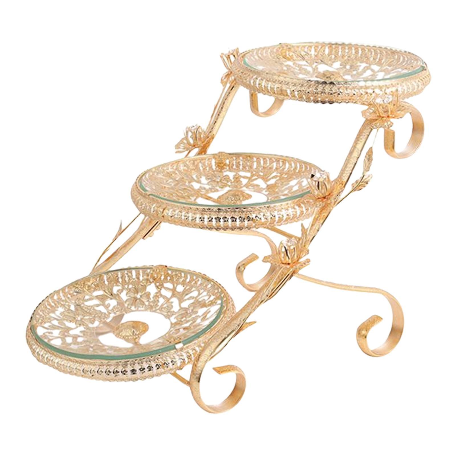 3 Layer Fruit Plate Macaron Candy Serving Tray Key Bracelet & Rings Storage