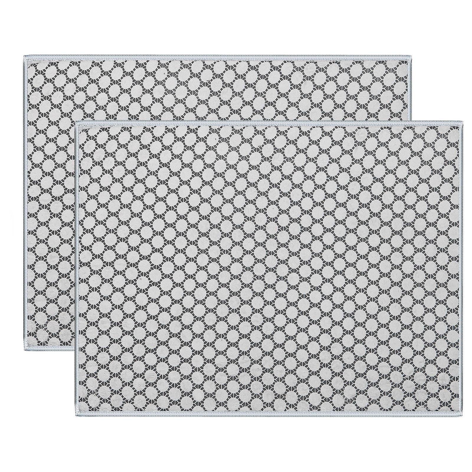 2pcs Absorbent Dishes Drainer Mats Polyester Dish Drying Mat Kitchen Countertop Dish Drying Pad (grey)