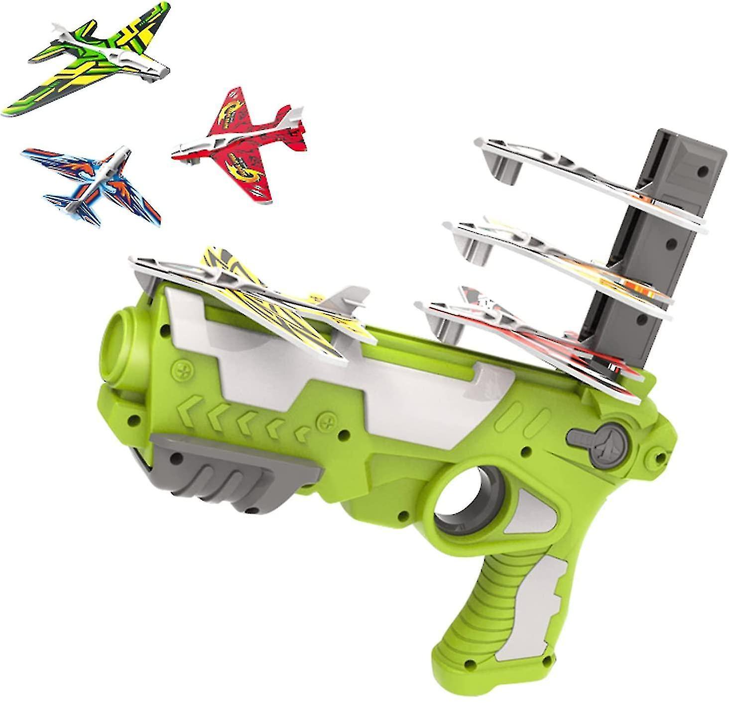 Bubble Catapult Plane Toy Airplane One click Ejection Model Foam Airplane 4 Pcs Glider Airplane Laun