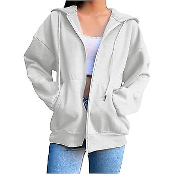 Sweat Jacket Women Oversized Hooded Hoodie Full Zip Hoodie Estetisk överdimensionerad