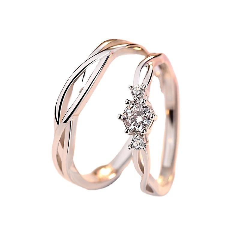 S925 Sterling sølvpar ringer ett par