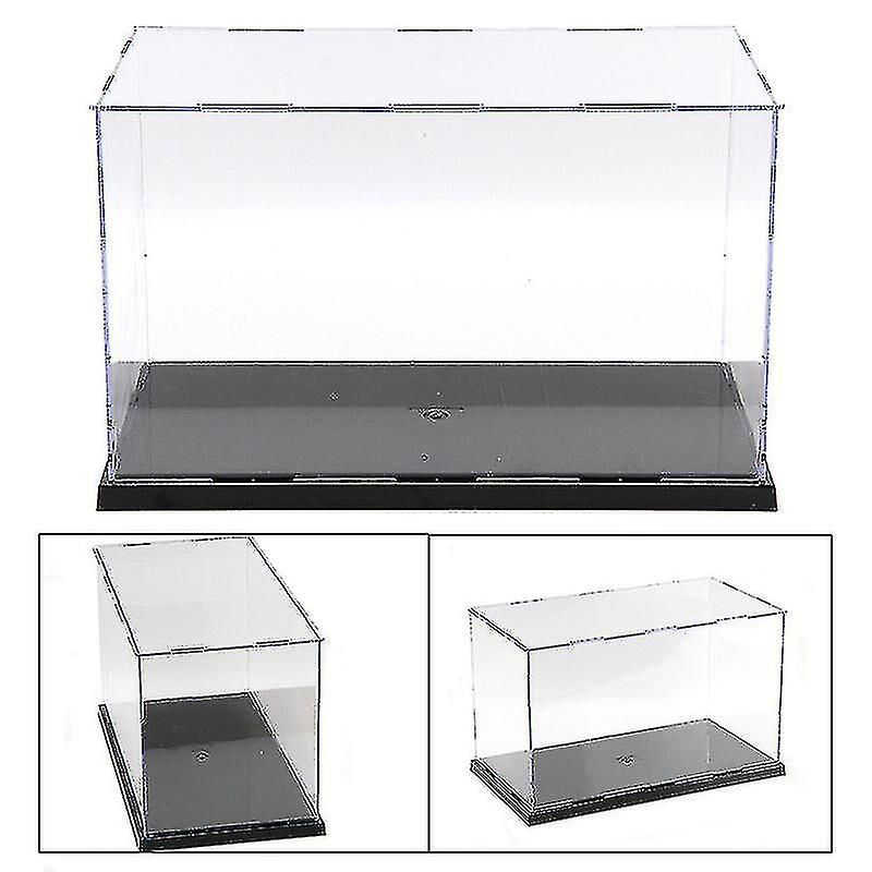 Perspex Acrylic Display Case H Box Plastic Base Dustproof Figure Trophy