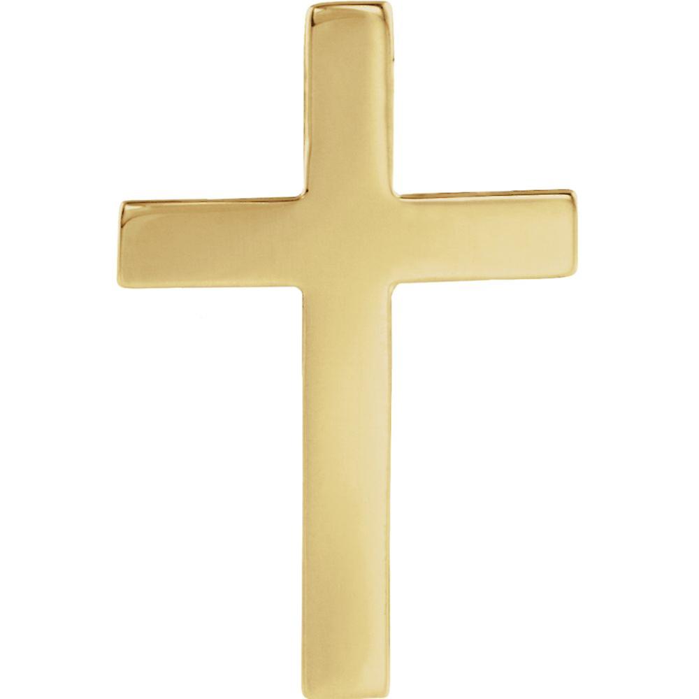 14k Yellow Gold 22x14mm Polished Religious Faith Cross Lapel Pin Brooches and-Pin for Men - .9 Grams