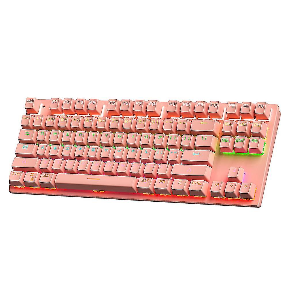 Wired Mechanical Keyboard Mouse 87keys Led Backlight Gaming Keyboards Compatible With Pc