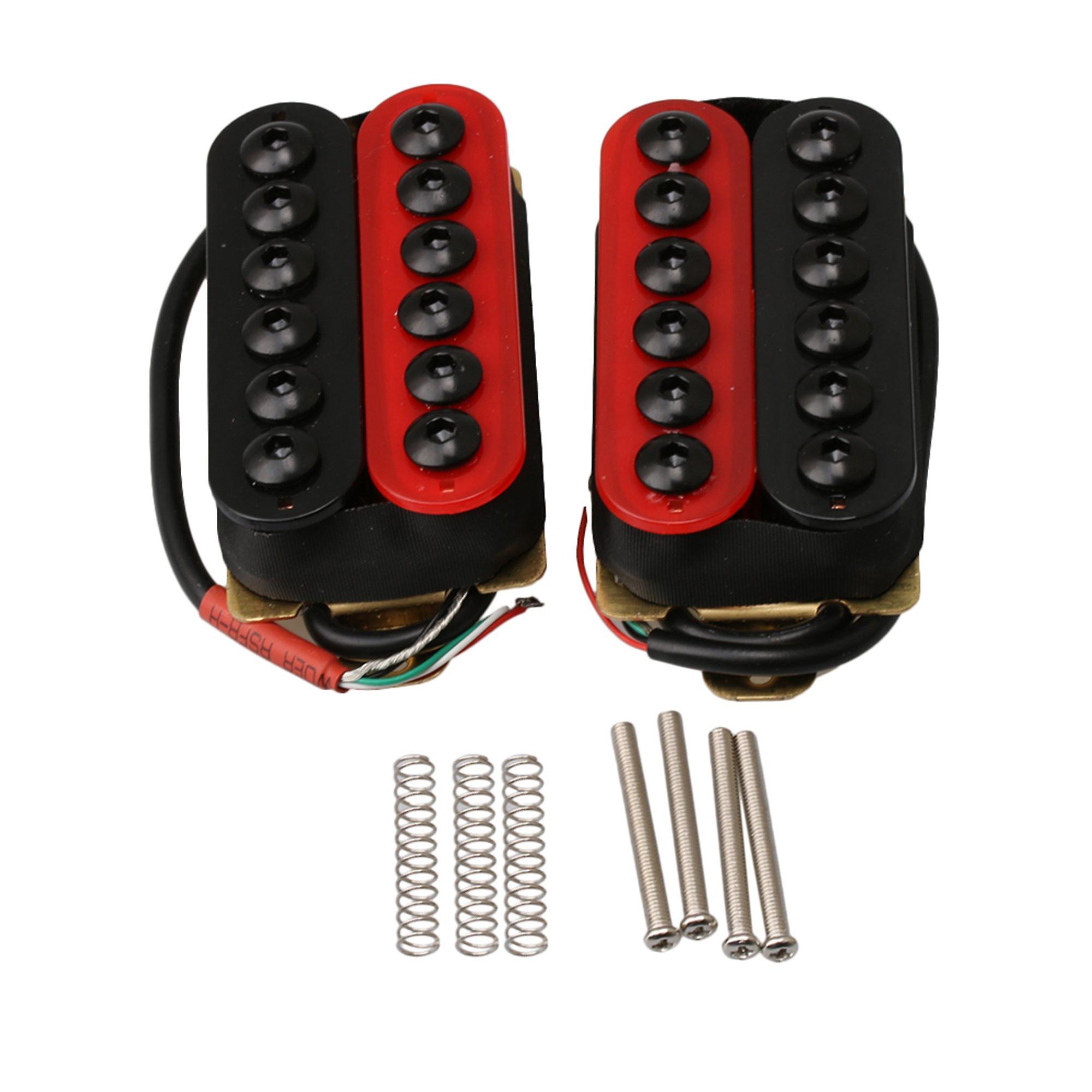 Red & Black Humbucker Bridge Neck Pickup Ceramic Magnets For Electric Guitar