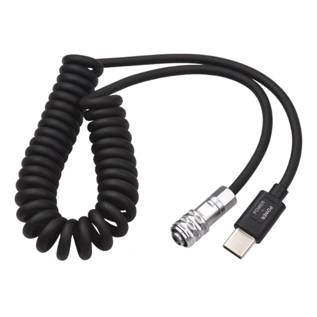 USB-C Power Cable Replacement for Pocket Cinema Camera BMPCC 4K/6K to USB Type-C Spring Cable