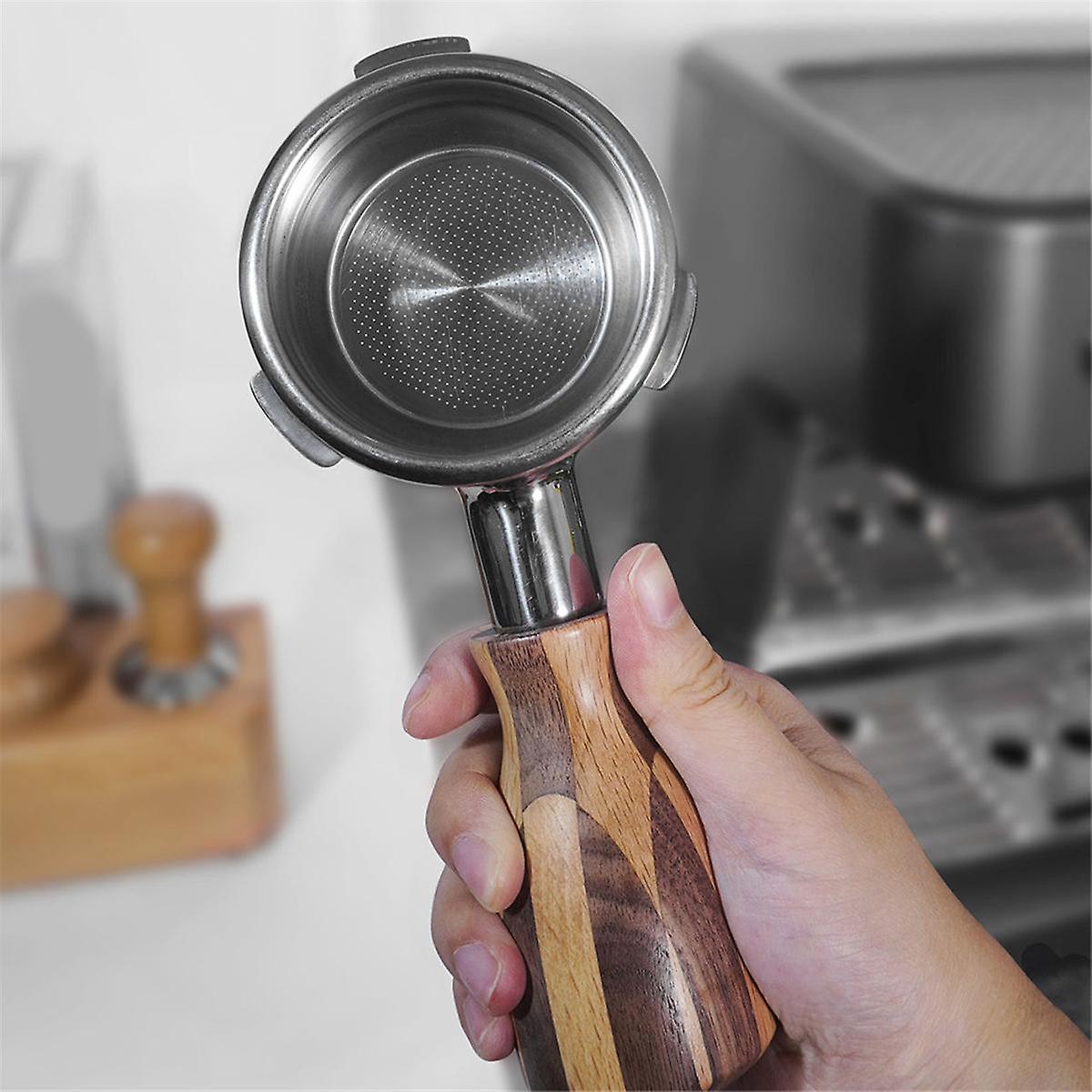 Solid Wood Handle M10 Screw Handle Bottomless Espresso Machine Tools Coffee Portafilter Handle