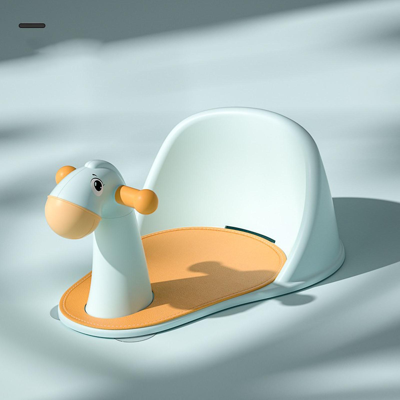 Cartoon Bath Seat Multi Functional Portable Chair Child Cute Infant Bath Seat with Strong Suction Cups Blue