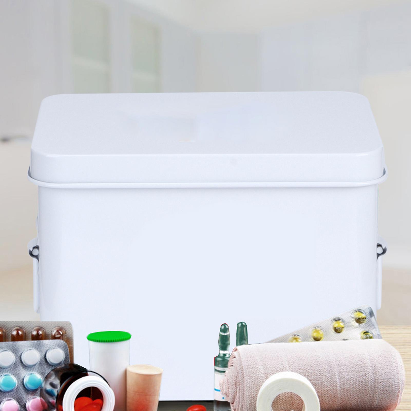 Multifunctional 2-Layer Medicine Box 20.4x15.5x15.9cm White