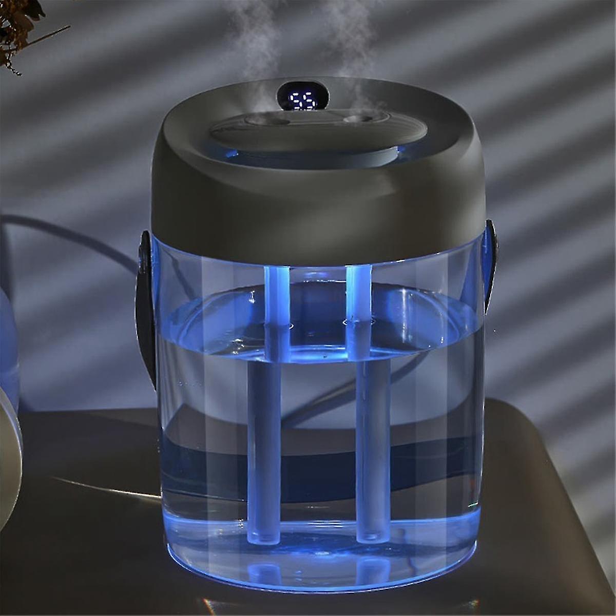 2l Umidificatore A Doppio Ugello Atomizzatore D'aria Portatile Da Ufficio Da Tavolo Usb Addebitabile Display Digitale Nebulizzatore di Umidificazione