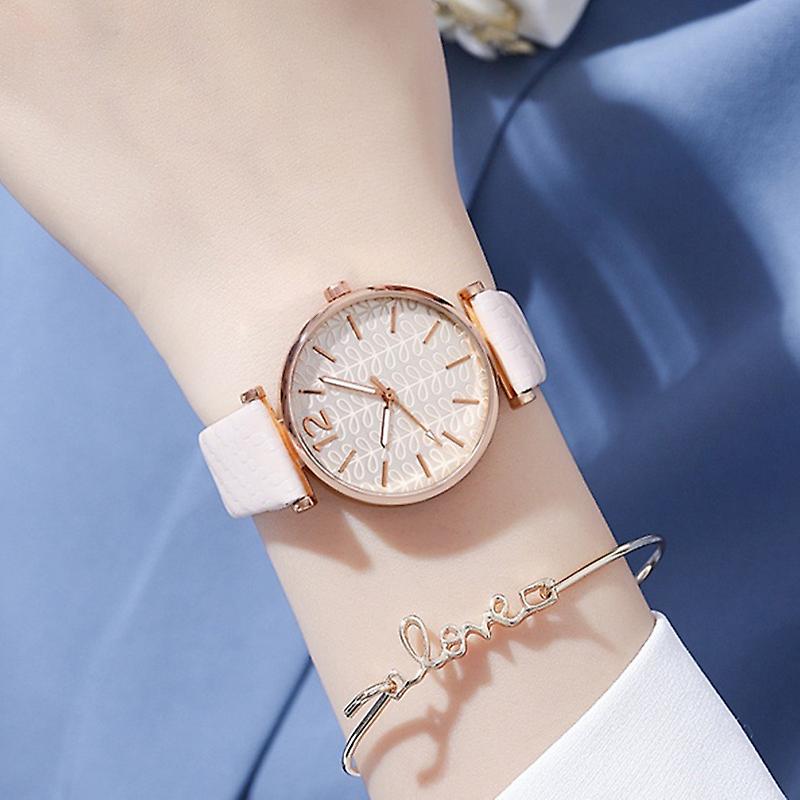 Damer armbåndsure Dameure Casual læderrem Pointer Type Quartz Watch