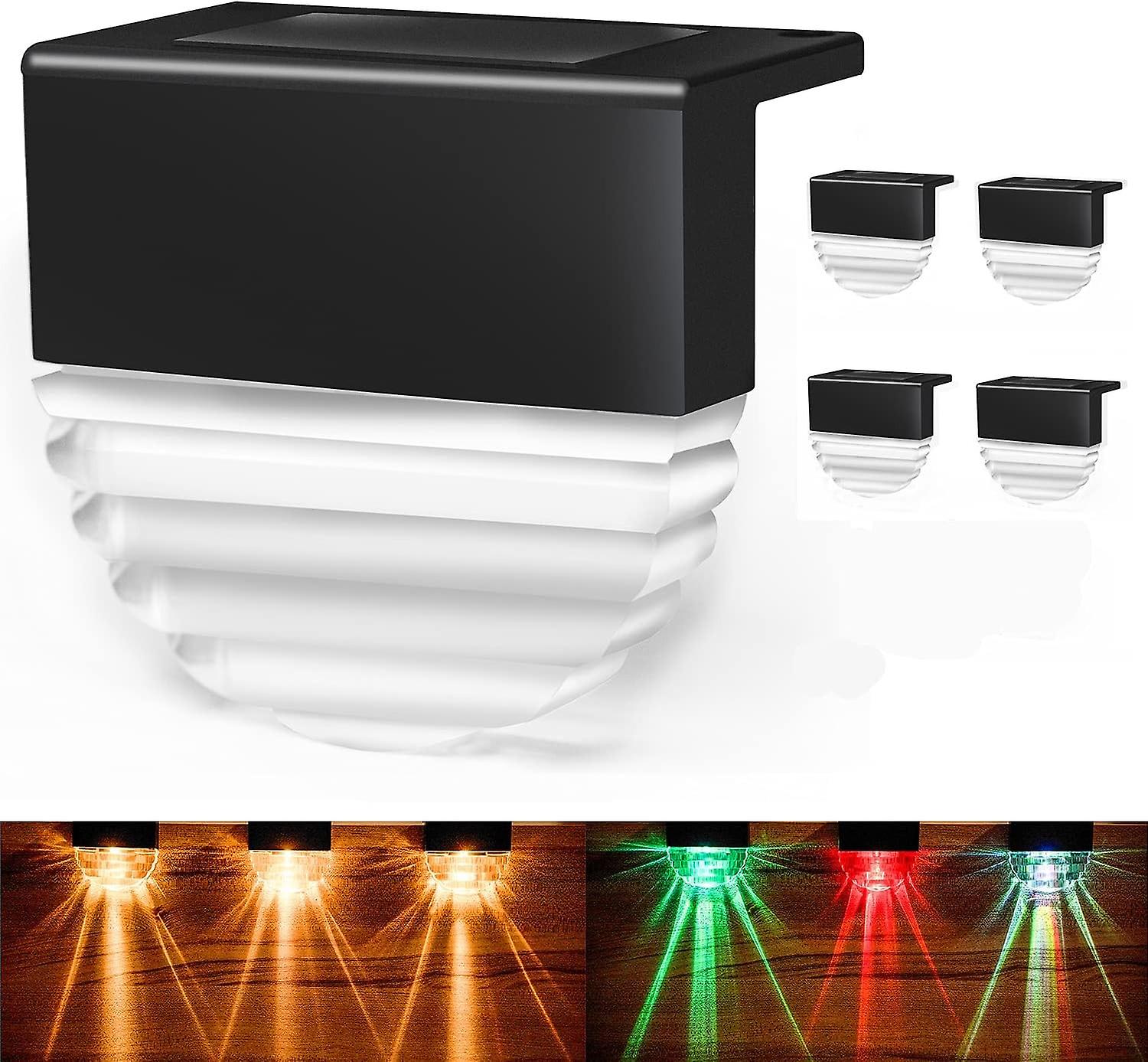 ソーラーデッキライト、ソーラーステップライト屋外防水LEDソーラーフェンスライトパティオ、階段、Ya