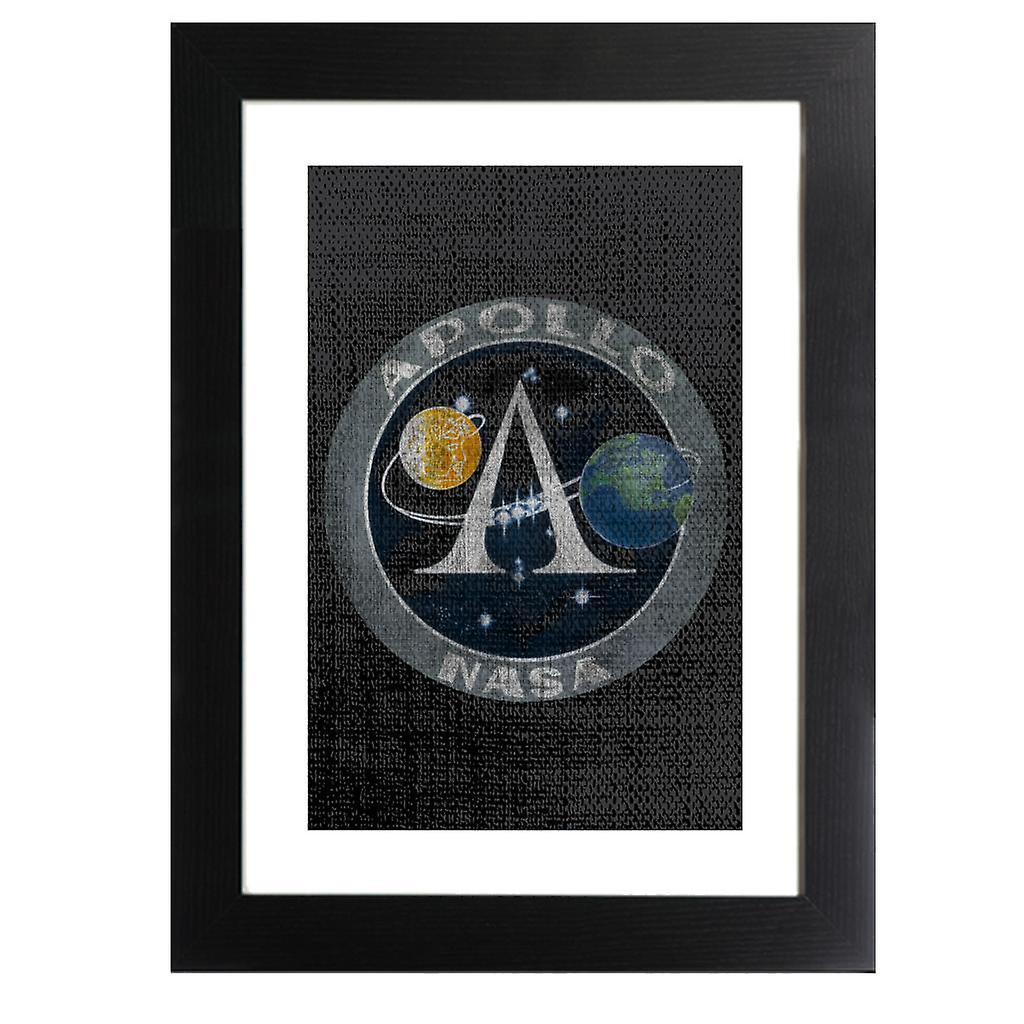 NASA Apollo Program Logo Badge Distressed Framed Print