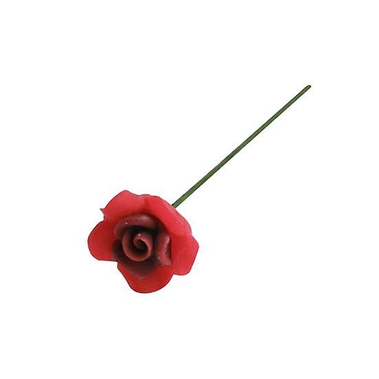 1:12 Flower Model Realistic Two-color Dollhouse Miniature Rose Flower for DIY Doll House Garden Decoration