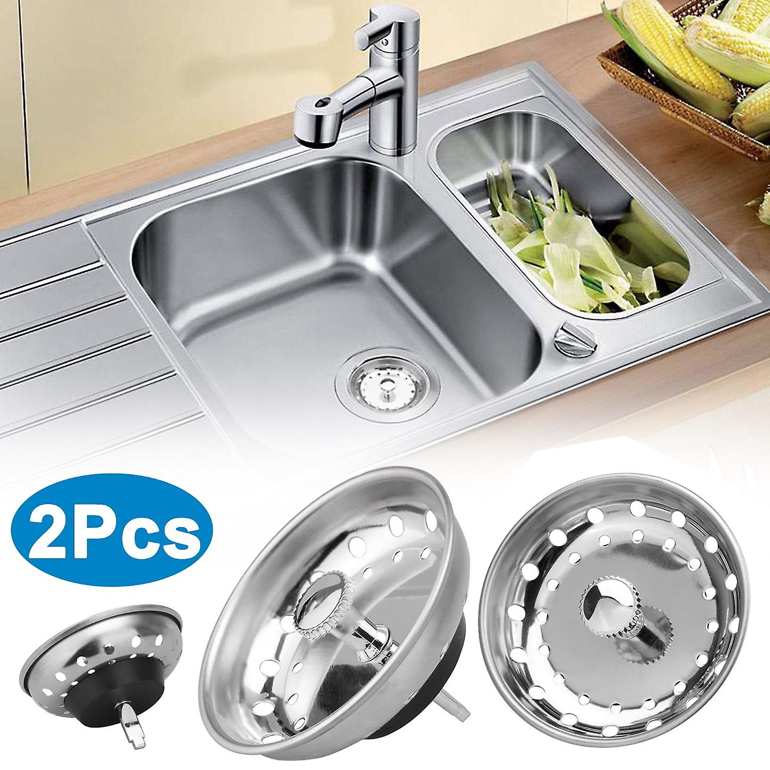 2pcs 3.15" Kitchen Sink Stopper, Universal Anti-Clogging Rustproof Sink Dra