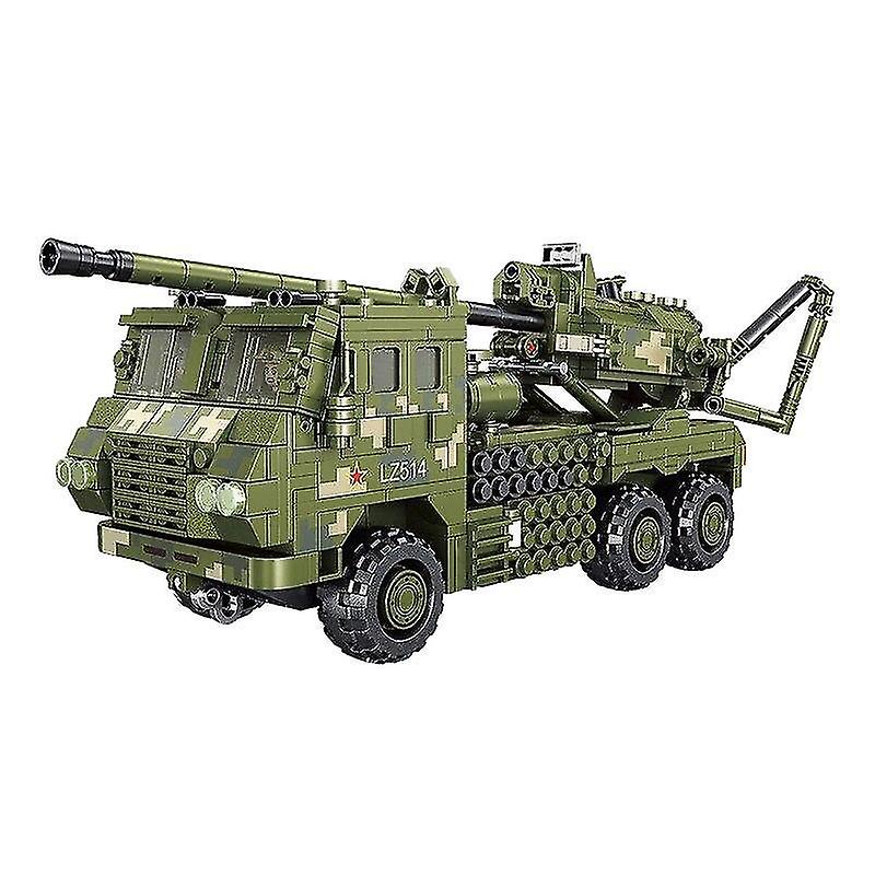 Military War Gun Howitzer Car Model Bricks Building 987pcs|blocks