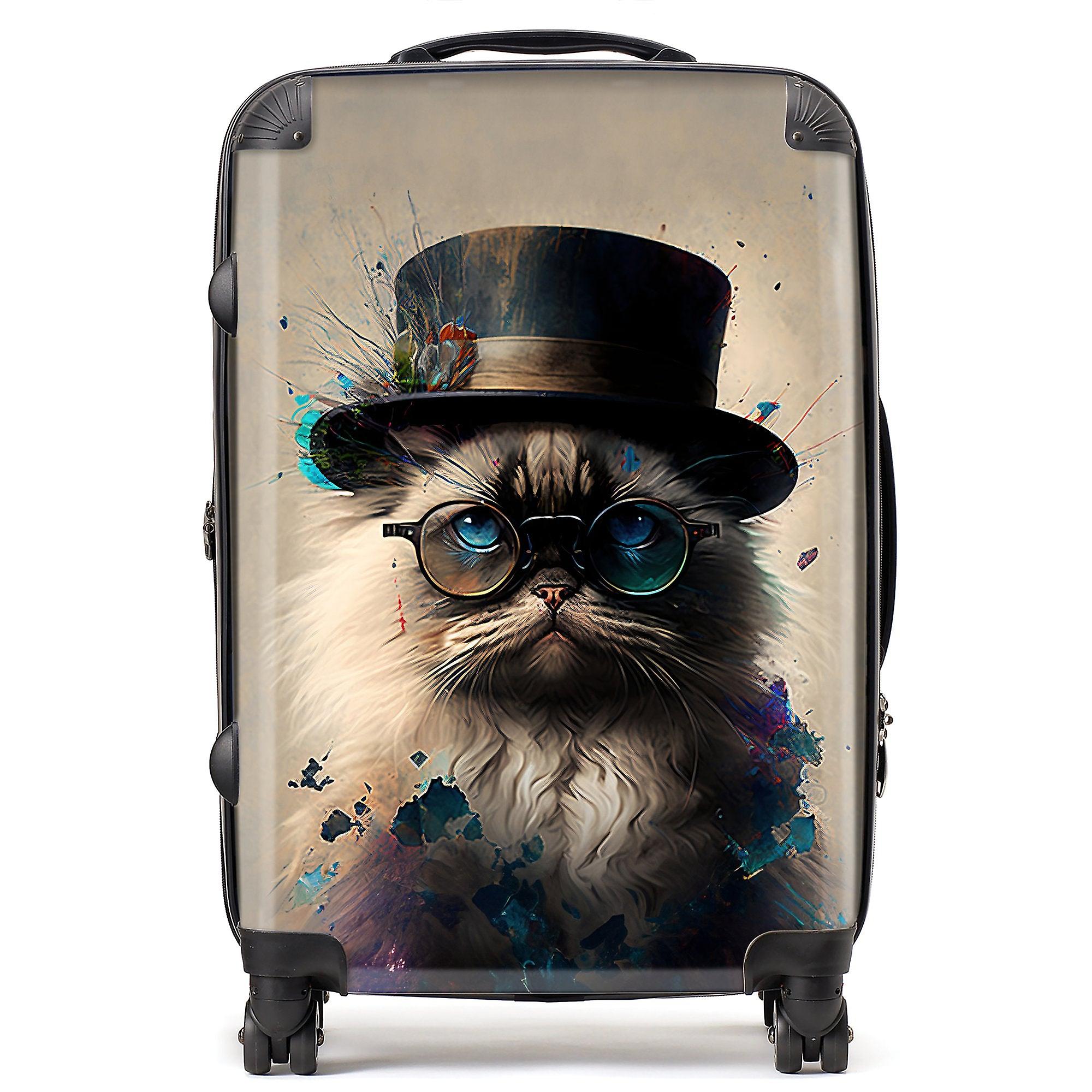 Ragdoll Cat With Glasses Splashart Suitcase