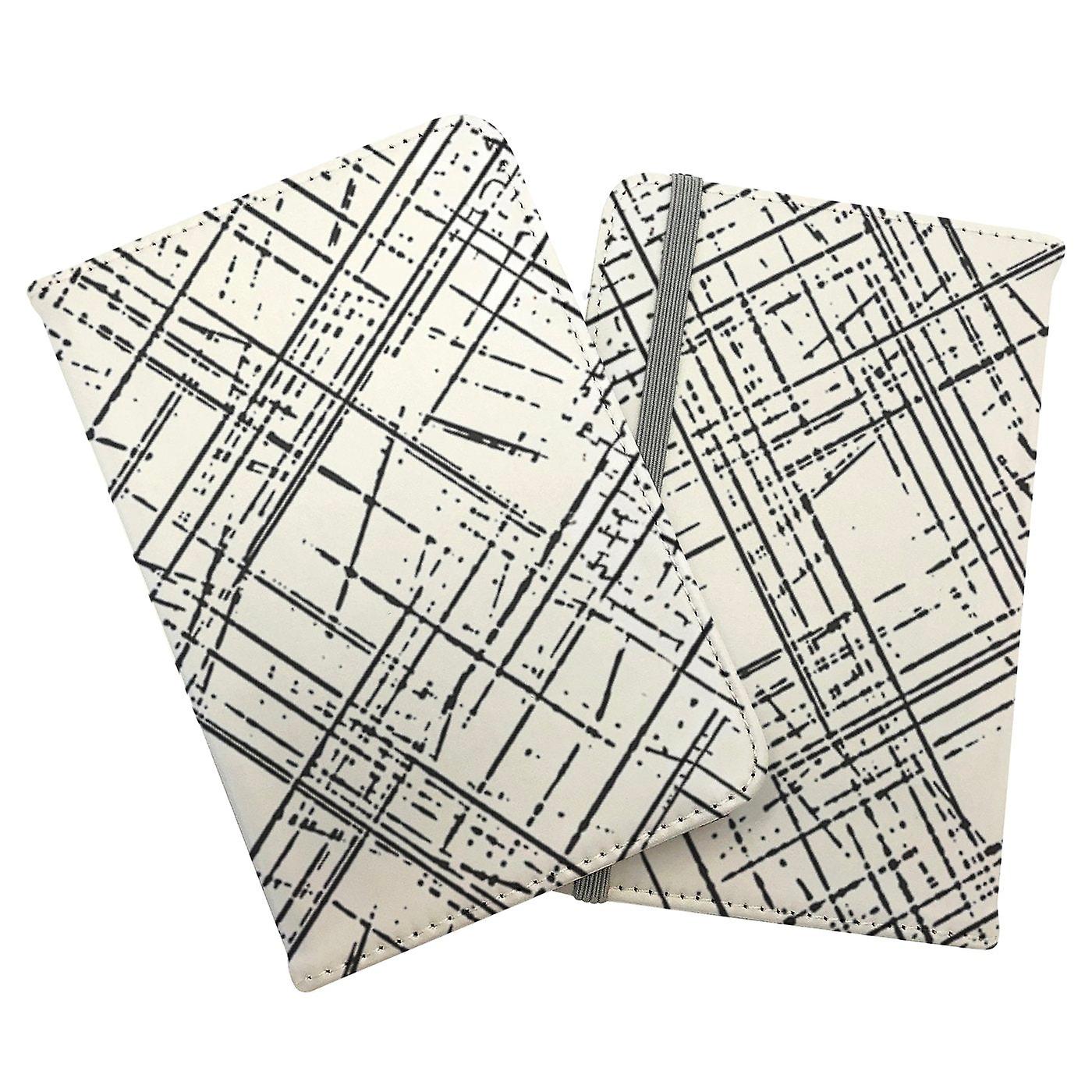 Monochrome Distressted Pattern Passport Cover