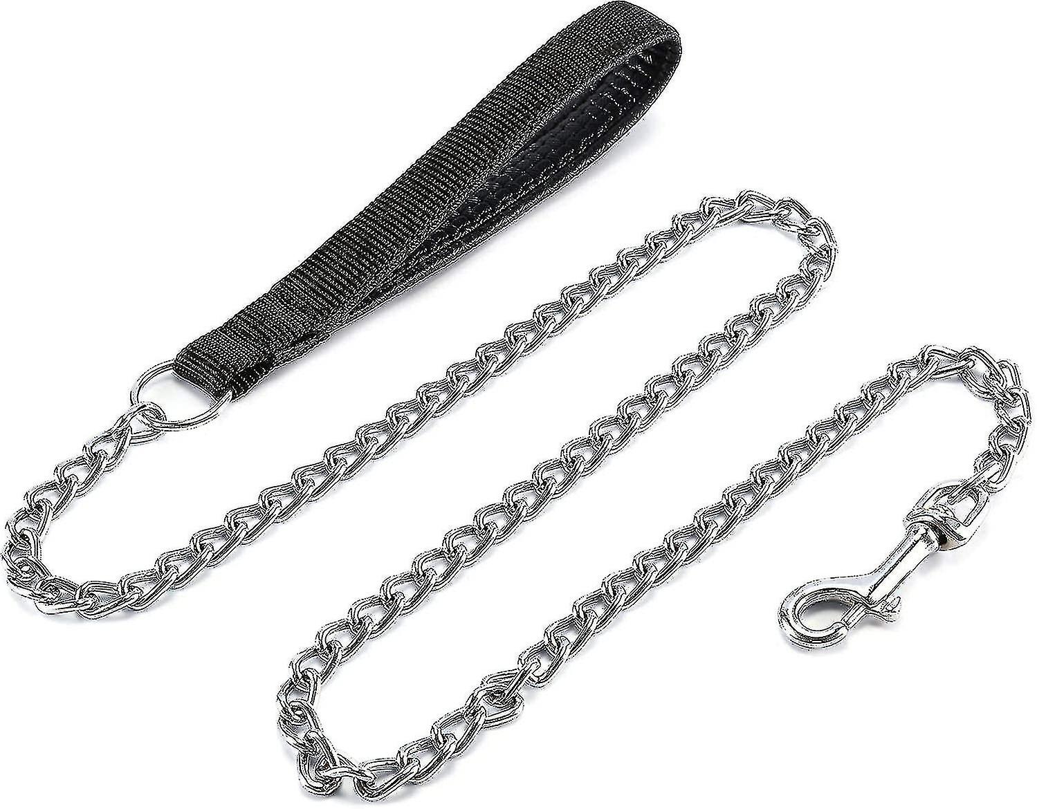 Metal Dog Leash, Heavy Duty Chew Proof Pet Leash Chain With Padded Handle For Large Medium Size Dogs,4.0mm X 6 Foot(pack Of 1)