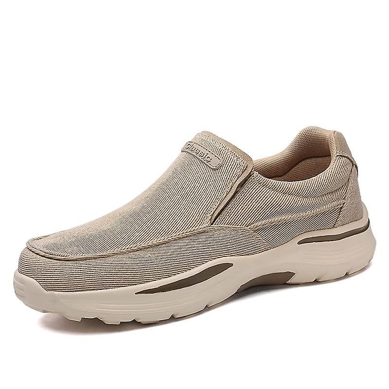 Men's Canvas Slip-On Sneaker Casual Breathable Stretch Comfortable with Arch Support Relaxed Plus Si