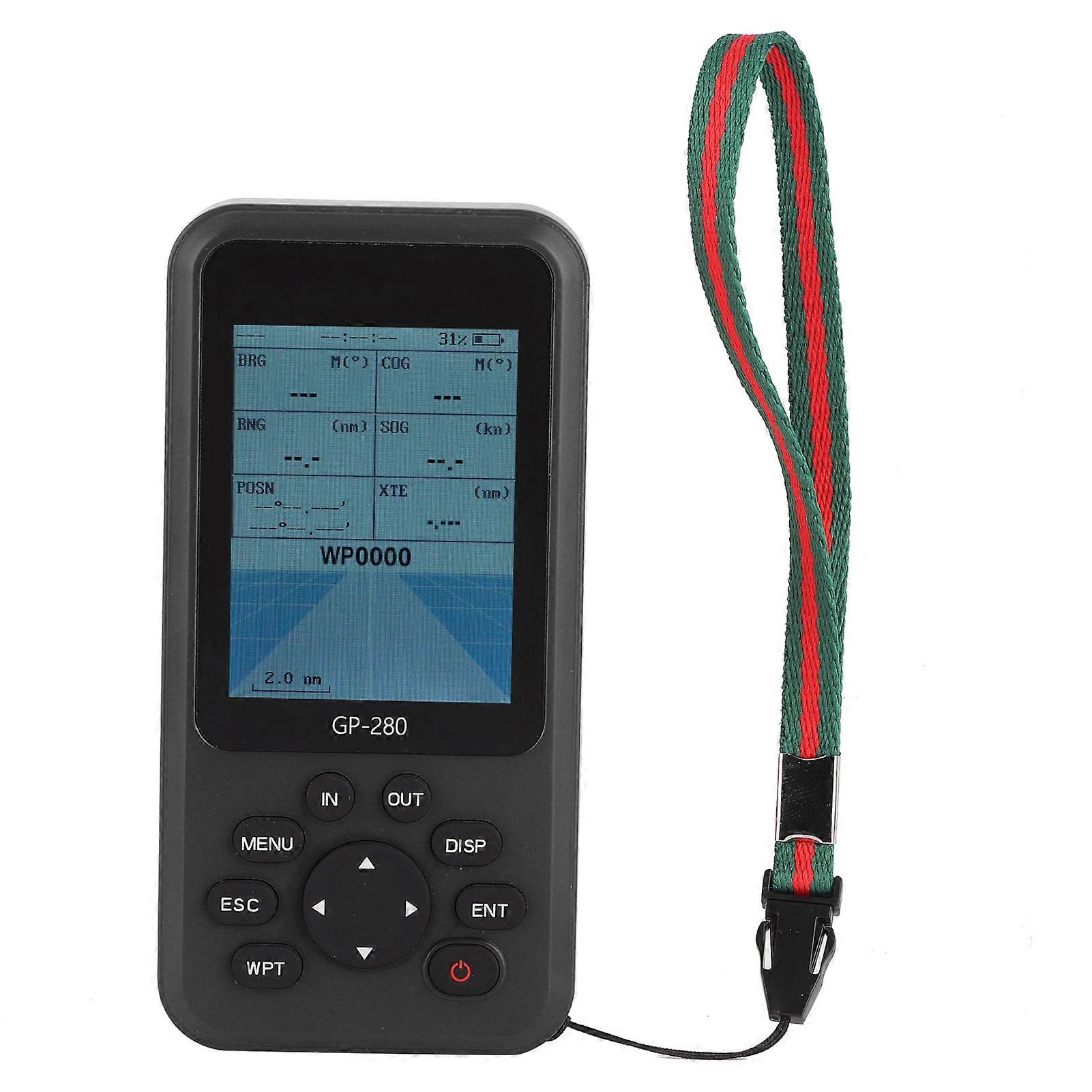 2.8in Handheld GPS Navigator High Sensitivity with MultiFunction Display Screen Waterproof Device(Black ) E2U811