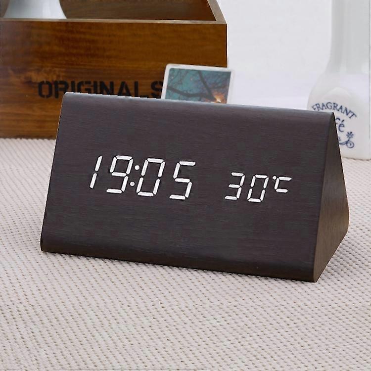 Triangle Shape LED Digital Alarm Clock Digital Alarm Clock with Voice Control, Snooze Function, Date
