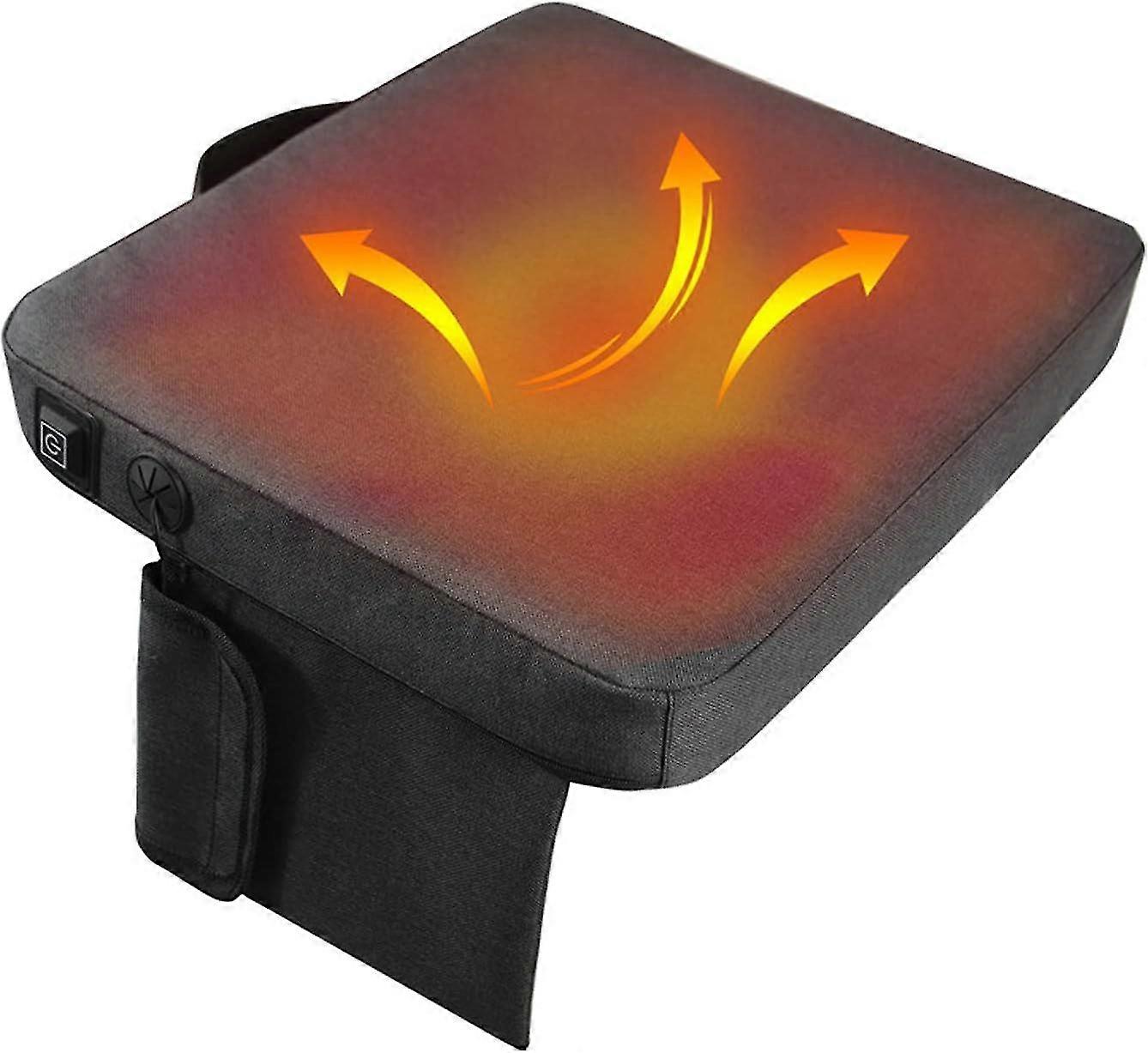 Portable Heated Seat Cushion, Heated Stadium Seat, Memory Foam Heating Seat Pad For Outdoor Stadium Bleacher Camping, No Power Bank