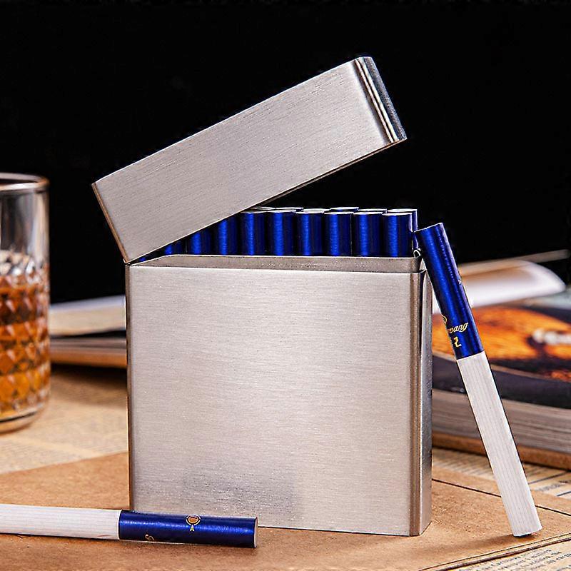 Cigarette Cases, Cross-Border Metal 20 Pack Stainless Steel Cigarette Case Men's Cigarette Case Welding Stainless Steel Wire-Drawing Men's Cigarette C