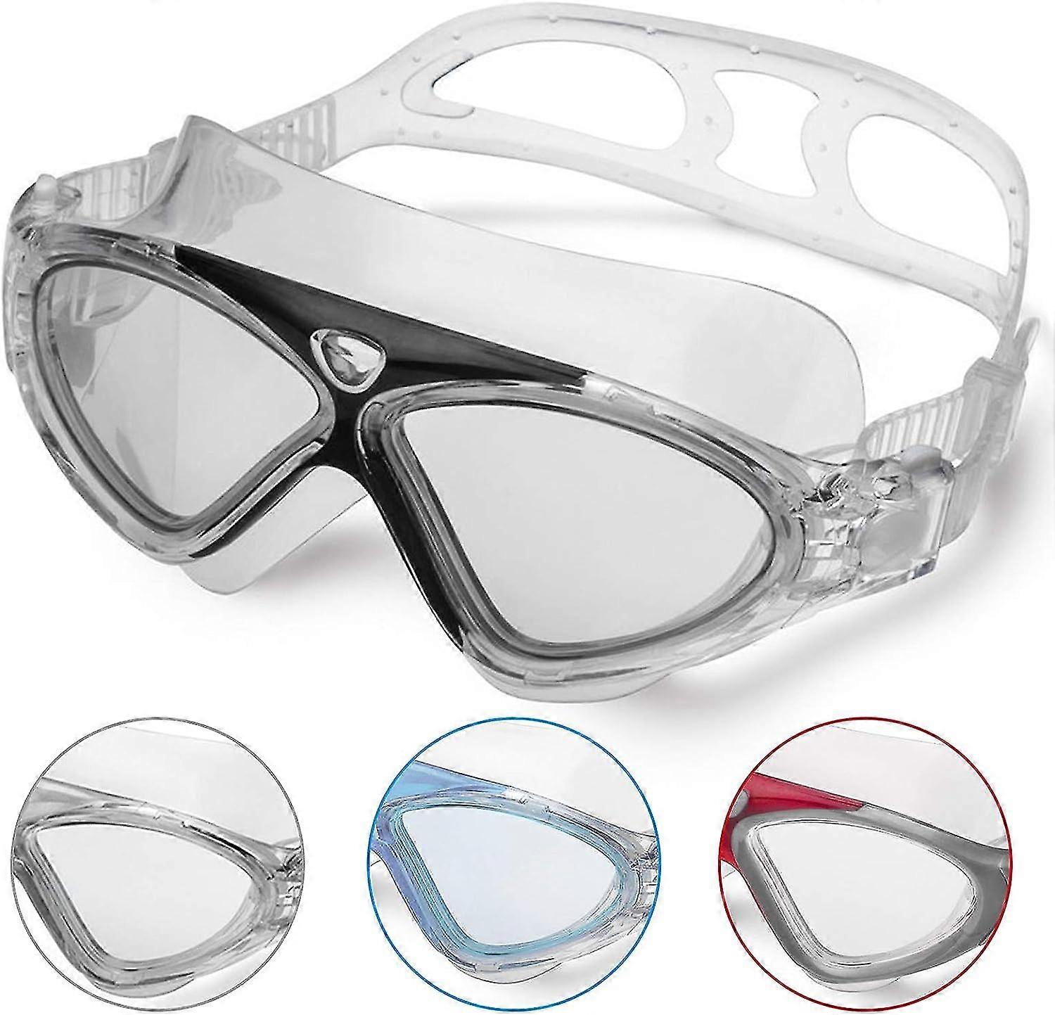 Swimming Goggles,Adult Swim Goggles Anti Fog No Leakage Clear Vision Anti Slip Easy to Adjust Comfortable Silicone