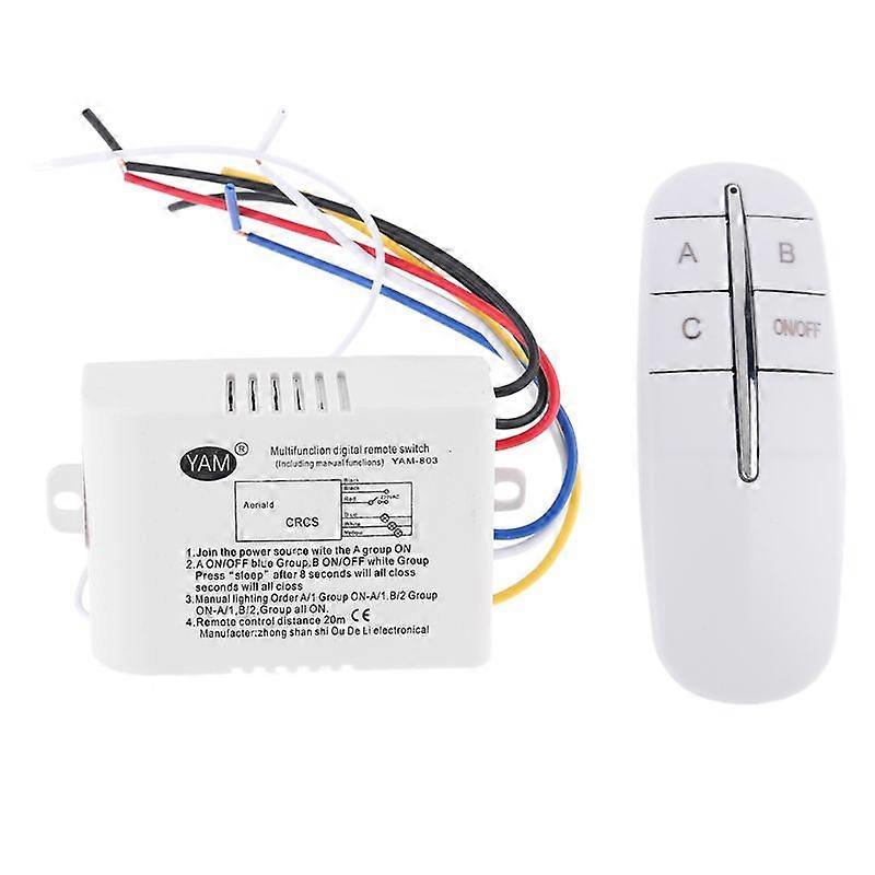Alimentation trois voies 220V Télécommande murale Télécommande sans fil