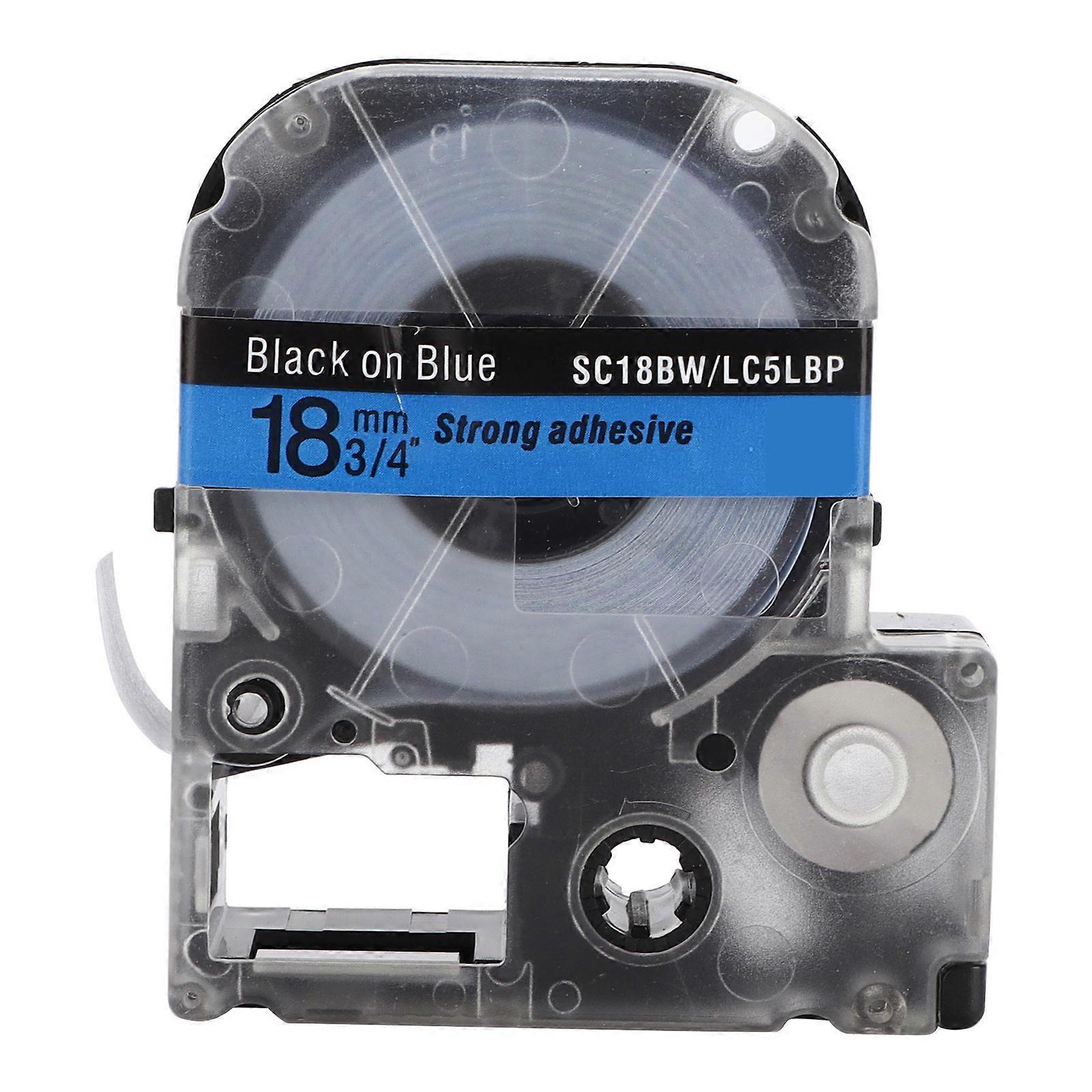 Label Tape PET Replacement Memo Paper for Epson Label Printer for KINGJIM Label MachineBlack On Blue YEMAA