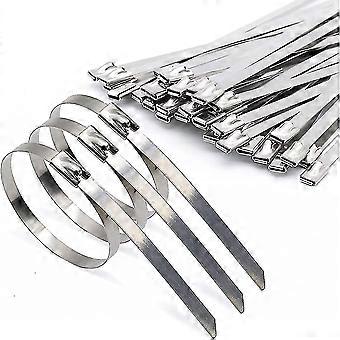 Fascette In Acciaio Inox - 100 Pezzi, 300mm X 4,6mm, Per Fissaggi Resistanti Fino A 80kg - Foto 2