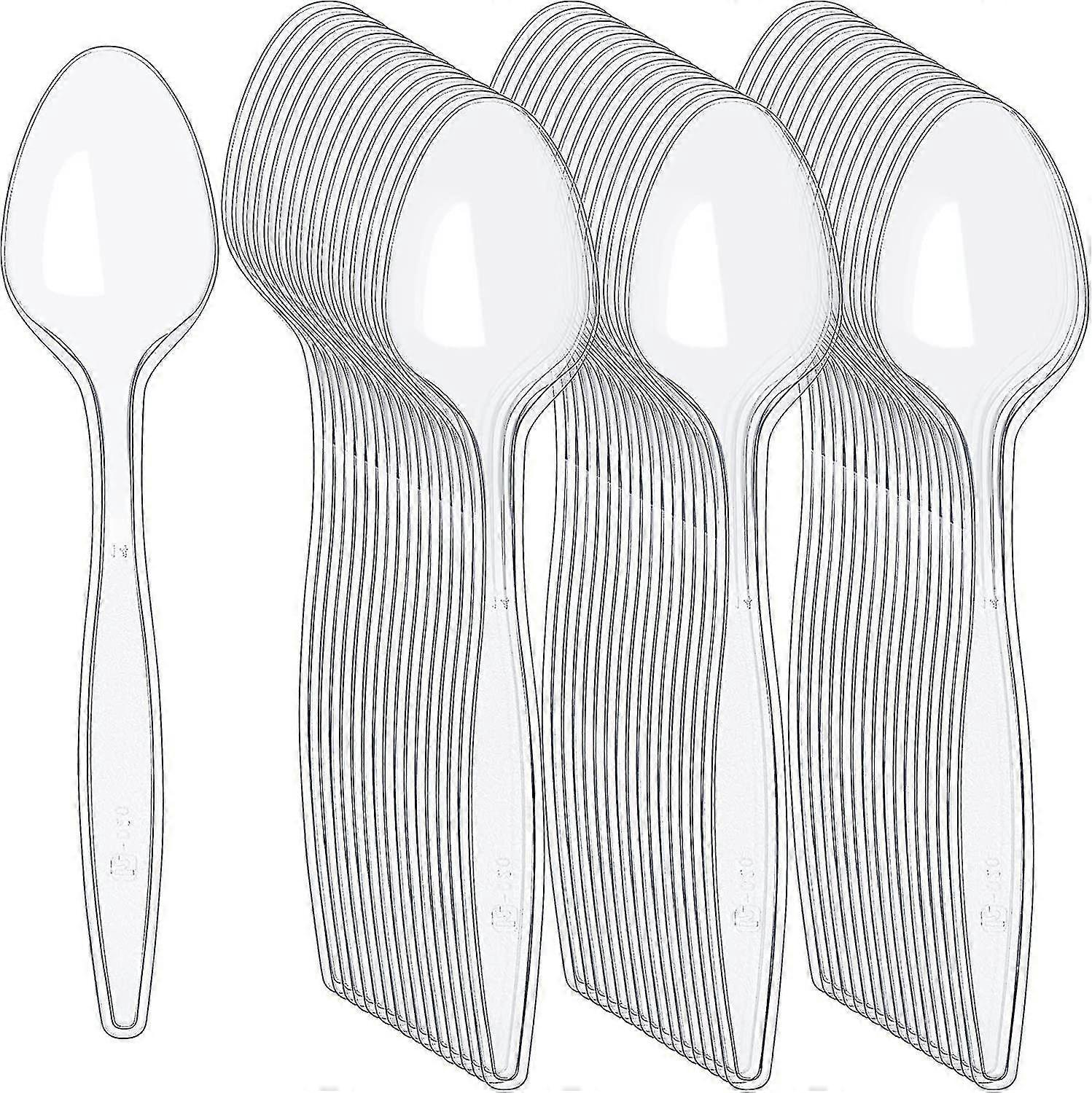 Althee 500 قطعة ملاعق بلاستيكية شفافة أدوات مائدة بلاستيكية شديدة التحمل