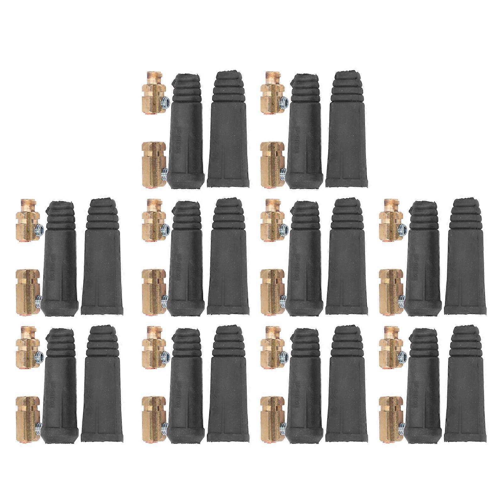 10Set Welding Cable Connector Plug Rubber Brass European Welding Machine Quick Fitting