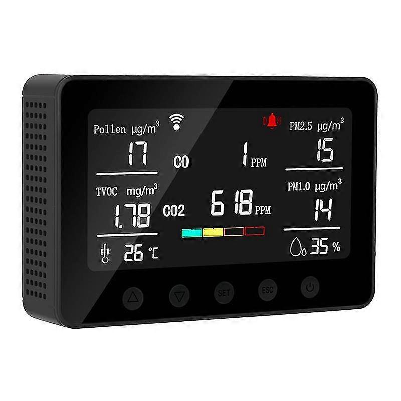 Multifunctional Air Detectors, Pollen/co/co2/tvoc/pm2.5/pm1.0/humidity/temperature Carbon Monoxide