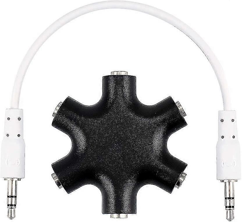 5 port audio splitter 3.5mm stereo audio splitter cable, suitable for