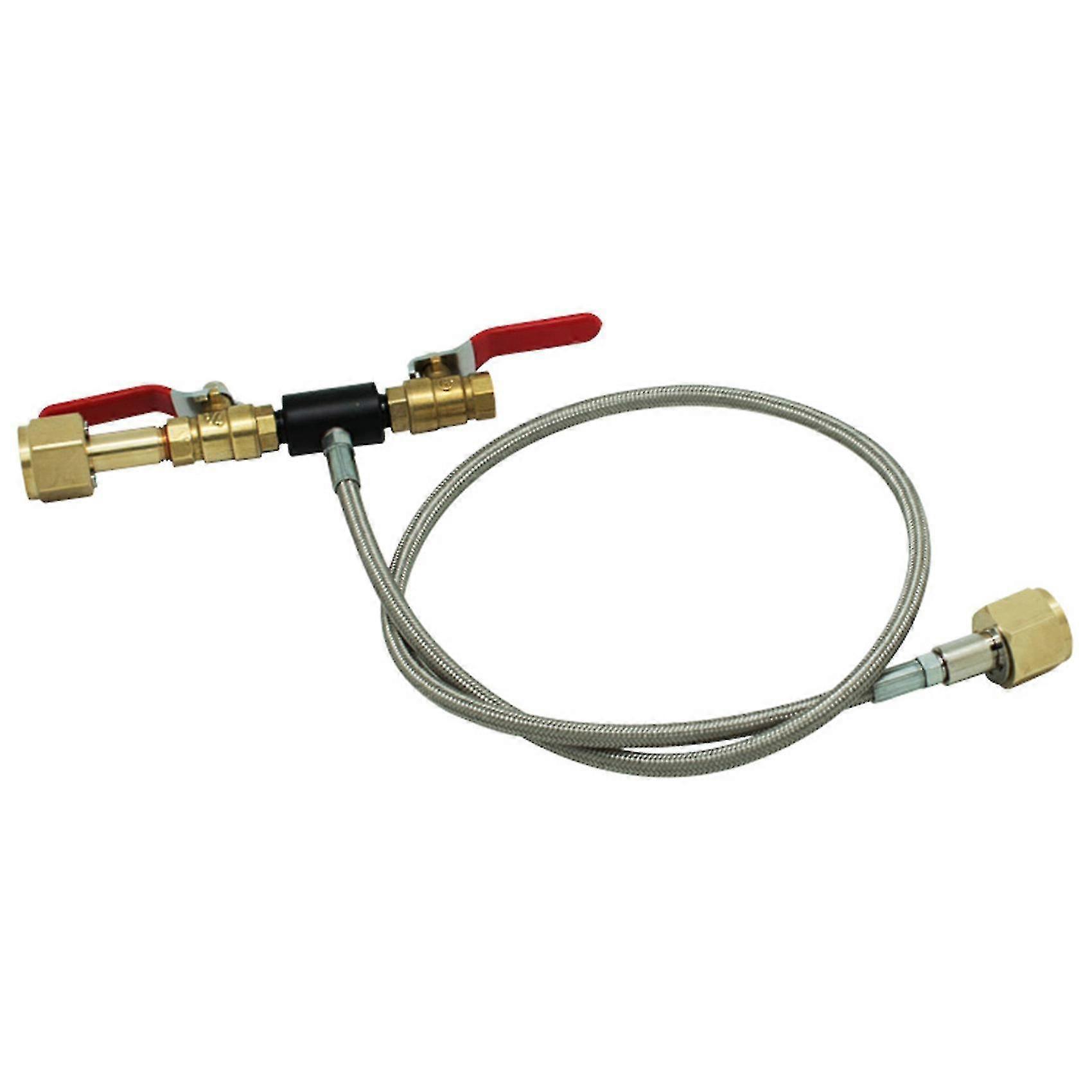 Adattatore per stazione di riempimento CO2 a doppia valvola con manometro, tubo flessibile ad alta pressione da 36 pollici W21.8-14 a W21.8-14