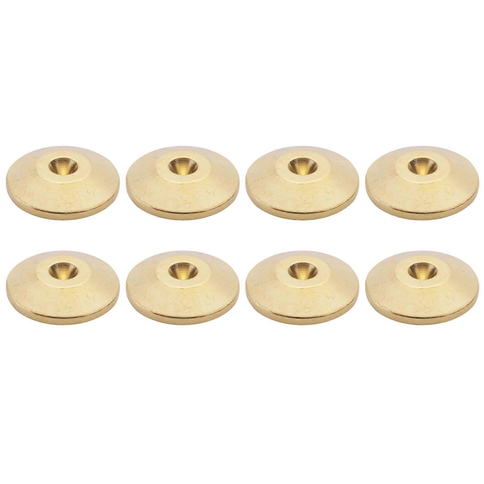 8 Pcs Universal Copper Speaker Pads Speaker Shock Pad Isolation Stand Feet Cone Mats Floor 25 x 4mm