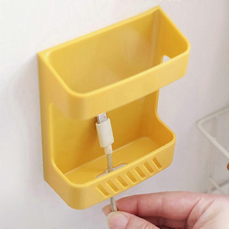 Multifunctional Wall Storage Rack Punch-Free Wall Mounted Remote Holder Space-Saving Sundries