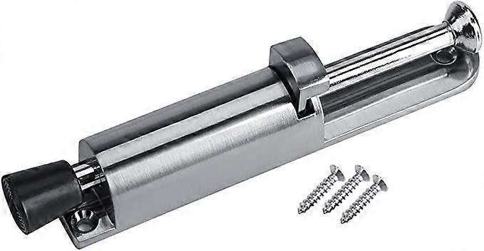 ZK-Heavy Duty Spring Door Stop (Color: Silver)