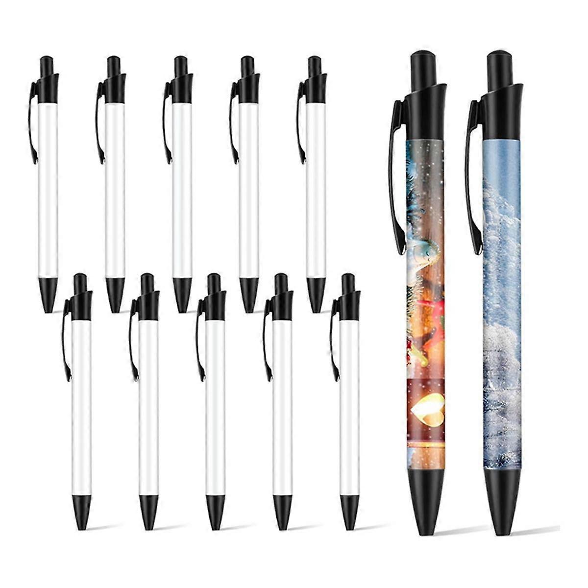 12x Sublimation Pen Blank Sublimation Coated Pen Heat Transfer Pen Bulk with Heat Shrink Packaging