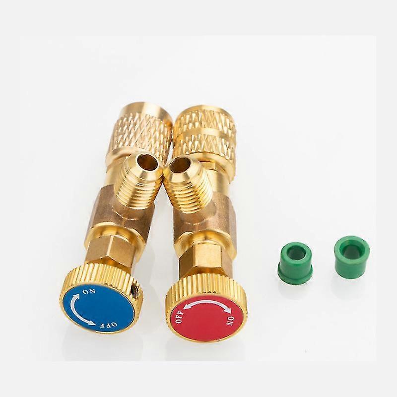 Hűtőközeg-feltöltés biztonsági szelep gyorscsatlakozó légkondicionáló R410a R22 csatlakozóadapter (2 db, piros/kék)