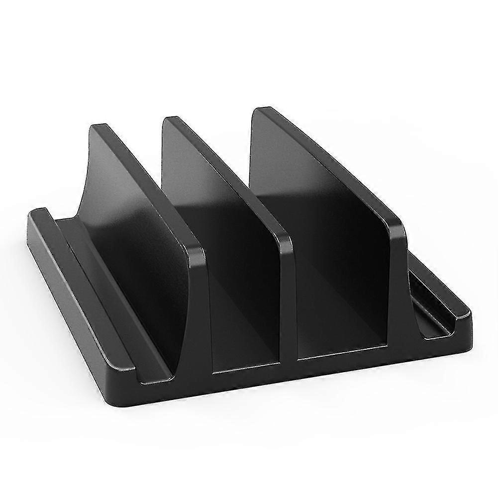 Double Adjustable Vertical Laptop Stand Newly Designed 2 Slots Aluminum Desktop Dual Holder For All Macbook/chromebook/surface/dell/ipad Up To 17.