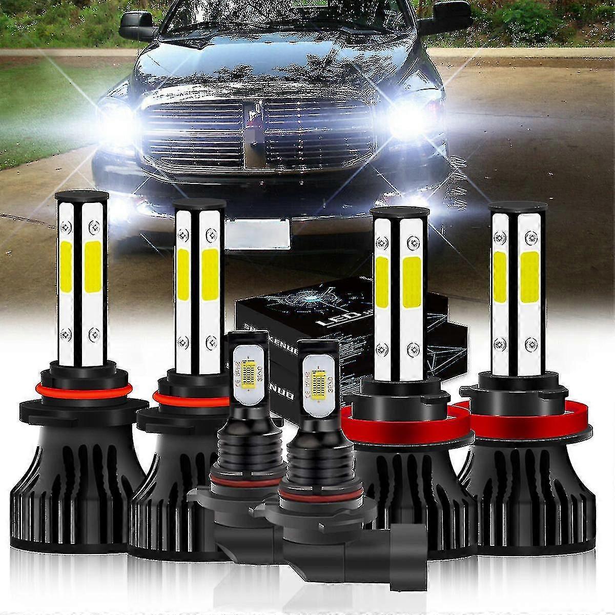 For 2011-2018 Ram 1500 2500 3500 Low And Led High Beam H11 9005 Led Headlights+9145 Fog Bulbs Kit -ys