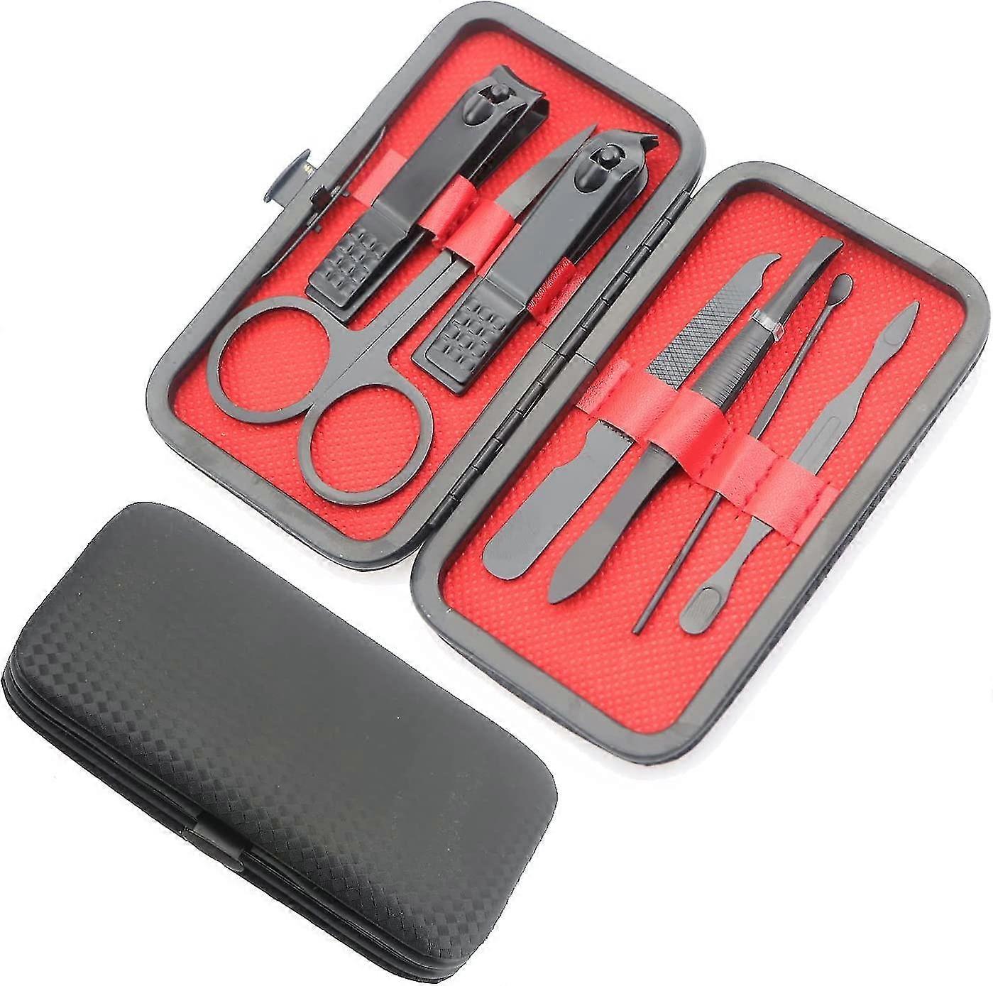 Manicure Set, 7 Pcs Acsergery Nail Scissors & Eyebrow Grooming Kit, Professional Stainless Gift